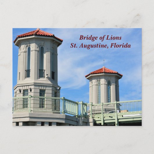 Brug van Lions St. Augustine, Florida Briefkaart (Voorkant)