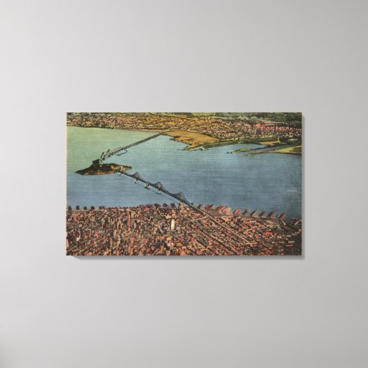 Brug van San Francisco-Oakland Canvas Afdruk (Voorkant)