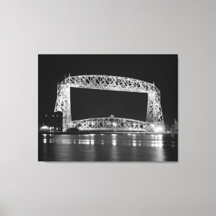 Brug voor luchtliften in zwart-wit canvas afdruk