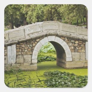 Brug, Zomerpaleis, Beijing, China Vierkante Sticker