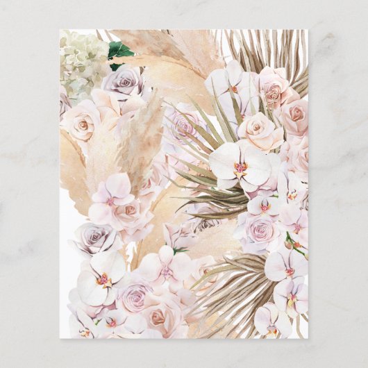 bruge pampas palm folium bruiloft uitnodiging flyer (Achterkant)