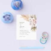 bruge pampas palm folium bruiloft uitnodiging flyer (Enkel)
