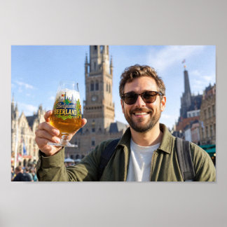 Bruges Beer Traveler Aandenken Scene Poster