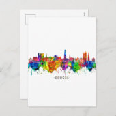 Bruges Belgium Skyline Feestdagenkaart (Voorkant / Achterkant)