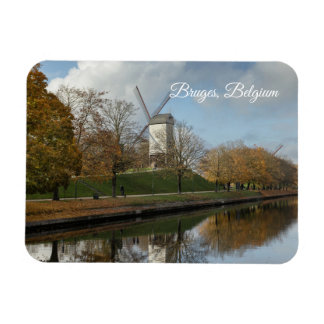 Bruges Windmills Autumn Reflections Magneet