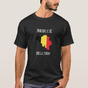 Brugge België  België Vlaggenplattegrond T-shirt