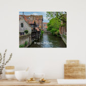 Brugge, België (geëtiketteerd) Poster (Keuken)