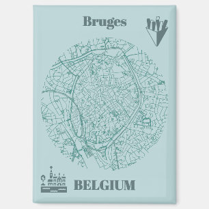 Brugge, België Kaart Magnet Magneet