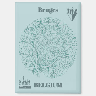 Brugge, België Kaart Magnet Magneet