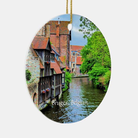 Brugge, België landschapsfoto Keramisch Ornament (Rechts)