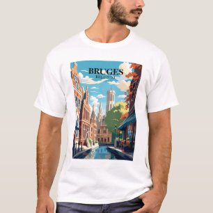 Brugge België Reis Illustratie T-shirt