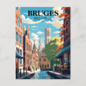 Brugge België Reisillustratie Briefkaart (Voorkant)