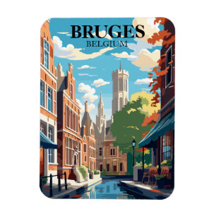 Brugge België Reisillustratie Magneet