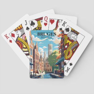 Brugge België Reisillustratie Pokerkaarten