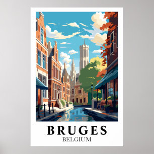 Brugge België Reisillustratie Poster