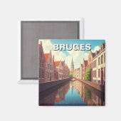 Brugge België Reissouvenir Magneet (Voorkant / Achterkant)