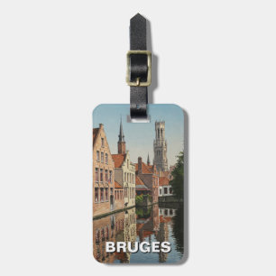 Brugge België Travel Souvenir Vintage Bagagelabel