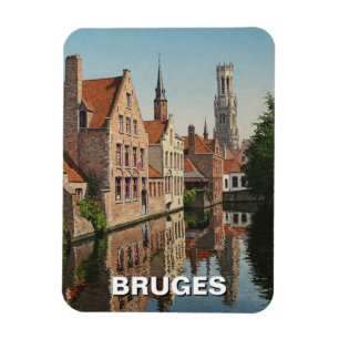 Brugge België Travel Souvenir Vintage Magneet