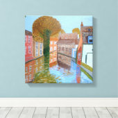 Brugge Kanaal Canvas Print (Insitu (Houten vloer))