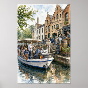 Brugge Kanaal Cruise Brouwerij Scene Poster