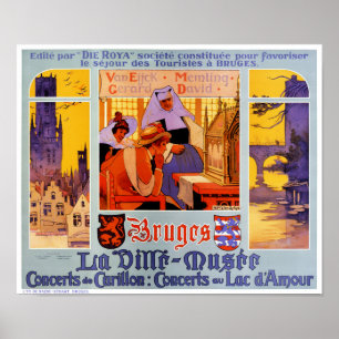 Brugge Vintage Reizen Poster teruggezet