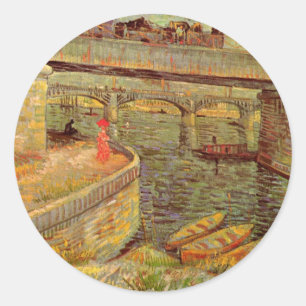 Bruggen over de Seine, Asnieres door Vincent van G Ronde Sticker