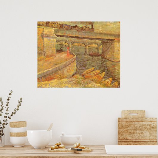 Bruggen over de Seine bij Vincent van Gogh Poster (Keuken)