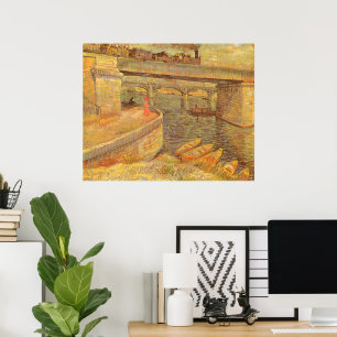 Bruggen over de Seine van Vincent van Gogh Poster