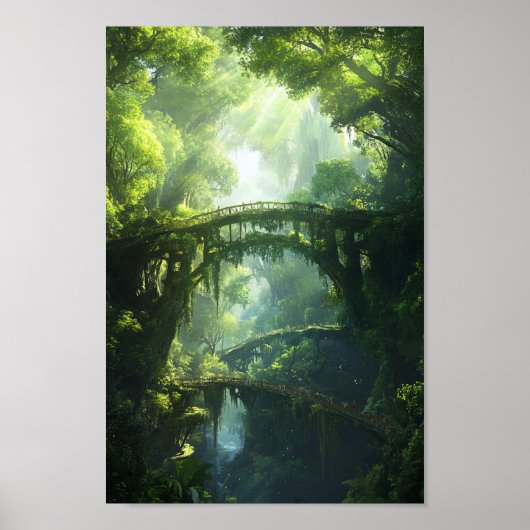 Bruggen van de Emerald Canopy – Lush Forest Fantas Poster (Voorkant)