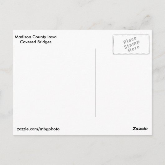 Bruggen van Madison County Briefkaart (Achterkant)