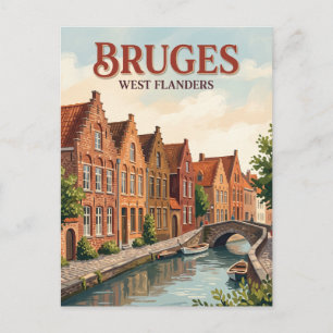 Brugse gevelhuizen langs het kanaal België Briefkaart