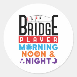 Brugspeler ochtend en nacht ronde sticker