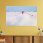 Brugtoren in de mist canvas afdruk (Insitu (Woonkamer))