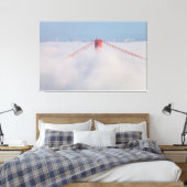 Brugtoren in de mist canvas afdruk (Insitu (Slaapkamer))