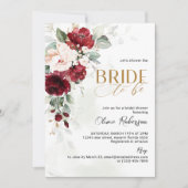 Brugundy Floral Bride als uitnodiging (Voorkant)