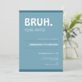 Bruh 14th Birthday Invitation Teens Boy Blue (Debout devant)