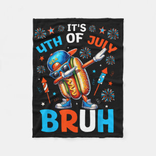 Bruh 4 juli Jongens Kinder hotdog Funny Vierde van Fleece Deken
