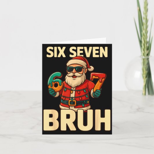 Bruh 67 Christmas Six Seven Meme Santa Boys 6 7 Ch Kaart (Voorkant)