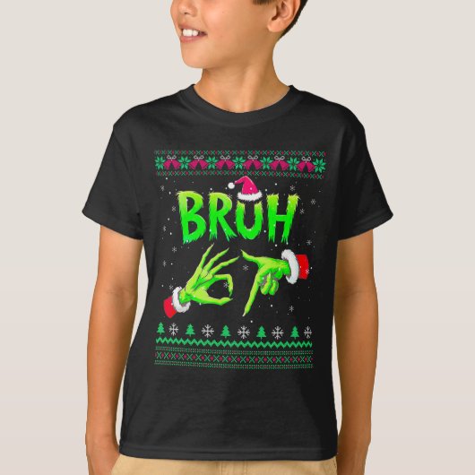 Bruh 67 Christmas Ugly Sweater Six Seven Meme 6 7  T-shirt (Voorkant)