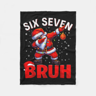 Bruh 67 Dabbing Kerstman Grappige Meme Zes Zeven K Fleece Deken