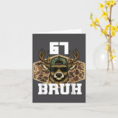 Bruh 67 Deer Funny Deer Hunting Camo Hat Youth Tee Kaart (Gele Bloem)