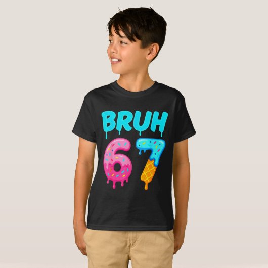 Bruh 67 Drippy Ice Cream Donut Funny Essential T-shirt (Voorkant volledig)