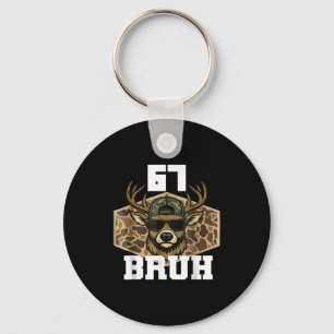 Bruh 67 Herten Grappig Jacht Camo Hoed Jeugd T-shi Sleutelhanger