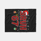 Bruh 67 Meme Funny Christmas Red Plaid Xmas Pajama Fleece Deken (Voorkant (Horizontaal))