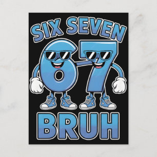 Bruh 67 Meme Grappige Retro Script Slang Kledingst Feestdagenkaart