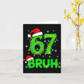 Bruh 67 Meme Humor 6-7 Funny Six Seven Christmas Kaart (Gele Bloem)