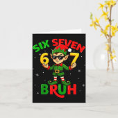 Bruh 67 Six Seven 6 7 Meme Elf Christmas Funny Boy Kaart (Gele Bloem)