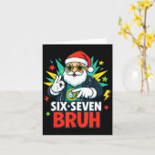 Bruh 67 Six Seven 6 7 Meme Gen Alpha Christmas Gen Kaart (Gele Bloem)
