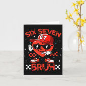 Bruh 67 Six Seven Meme Dab Hart Jongens Valentijn Kaart (Gele Bloem)