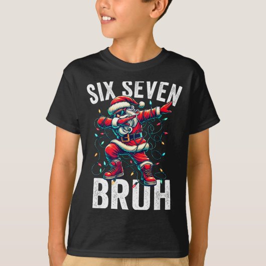 Bruh 67 Six Seven Santa Dabbing Christmas Meme Boy T-shirt (Voorkant)